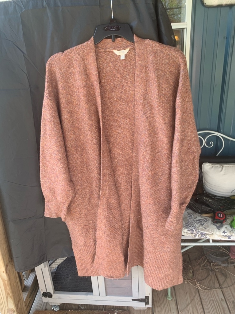 Terra & Sky Open-Front Cardigan in Rusty Orange